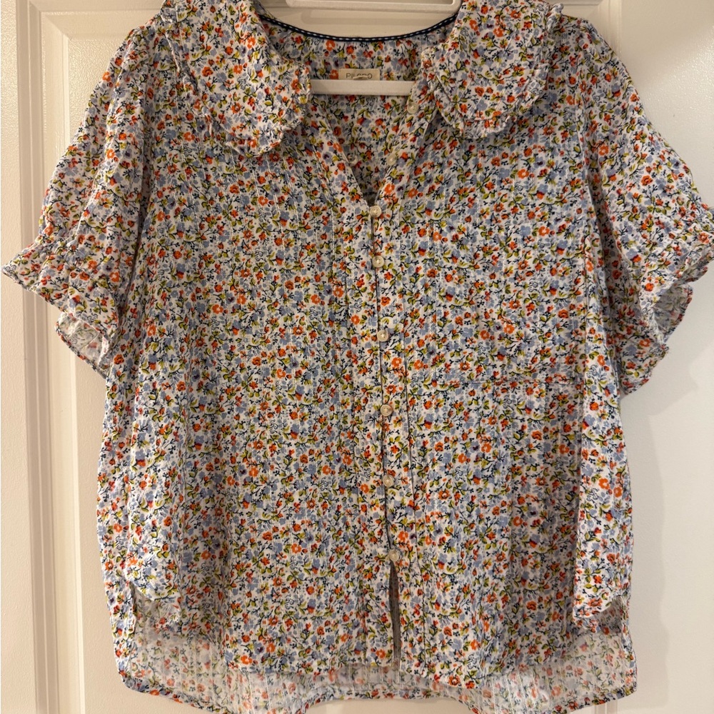 Anthropologie Keira Blouse Floral Button-Up
